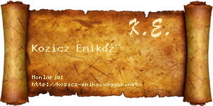 Kozicz Enikő névjegykártya
